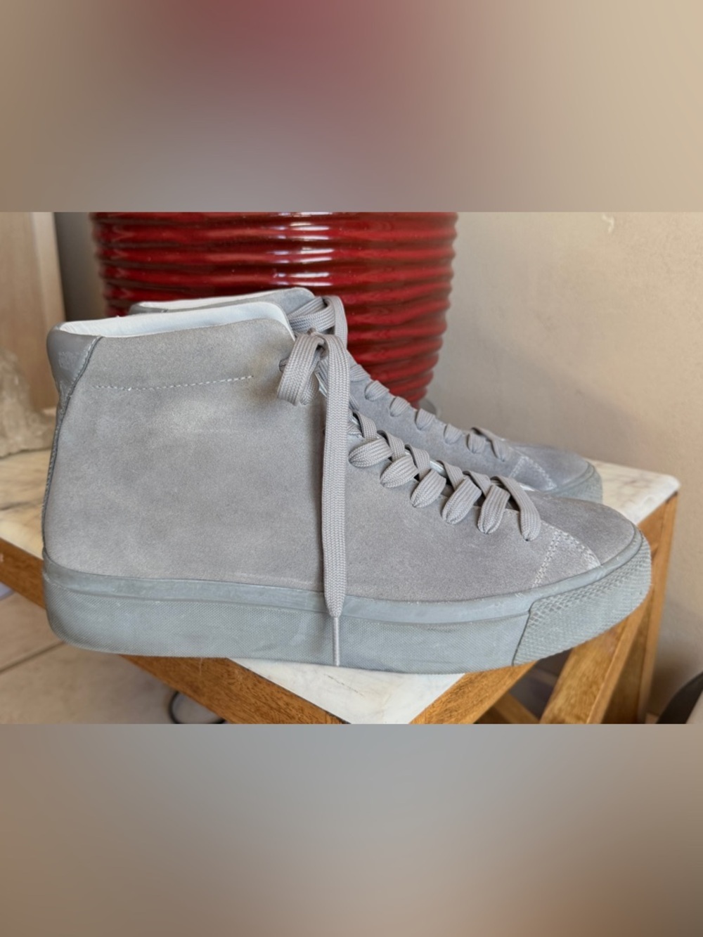 Rag & Bone RB1 High Top Sneakers Suede Leather Gray Men’s 44.5EU/US 11.5